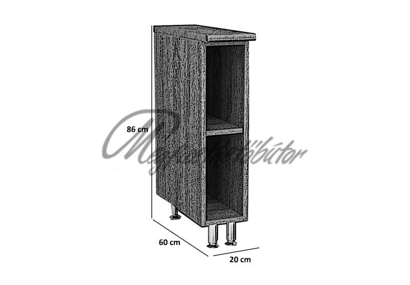 Vario konyha 20-as nyitott elem