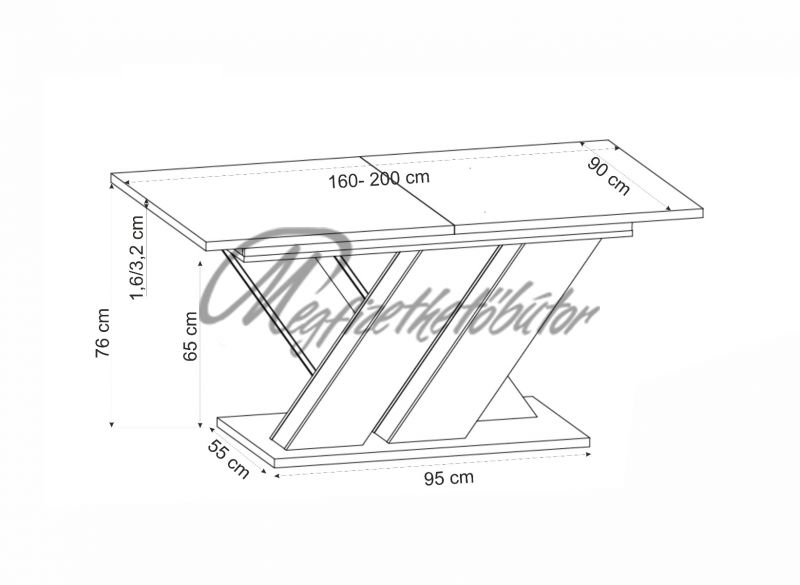 K521 étkező Brandon asztallal (4 személyes)
