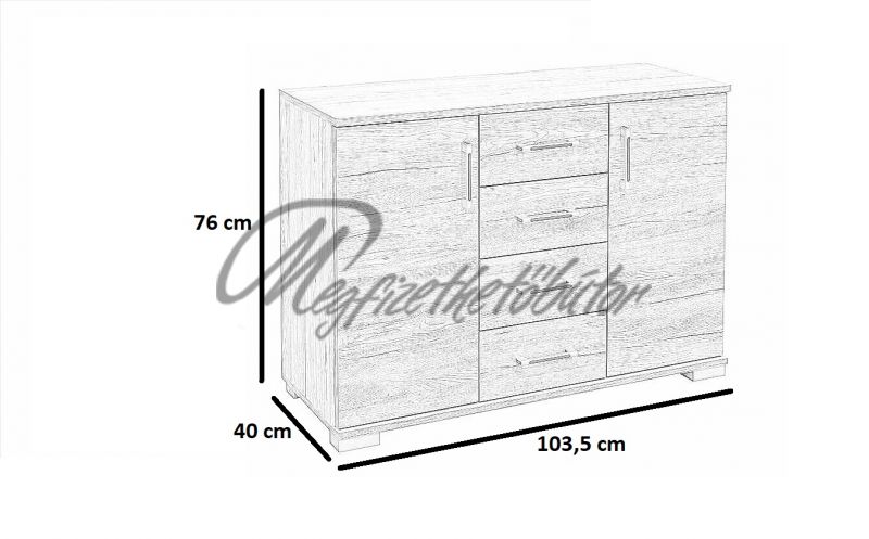 Messina 2 ajtós 4 fiókos komód
