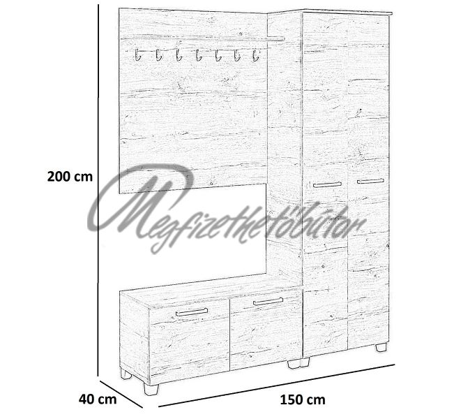 Alfi előszobafal 150 cm I.
