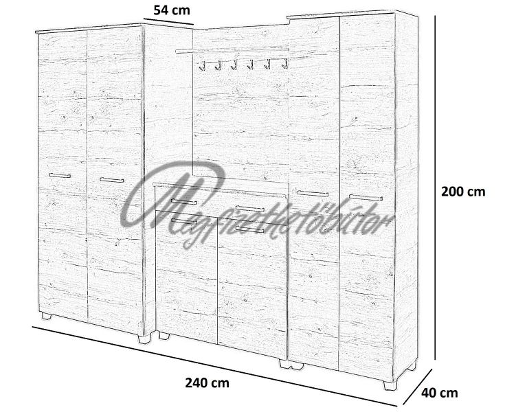 Alfi előszobafal 240 cm II.