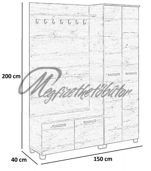Alfi előszobafal 150 cm VI.
