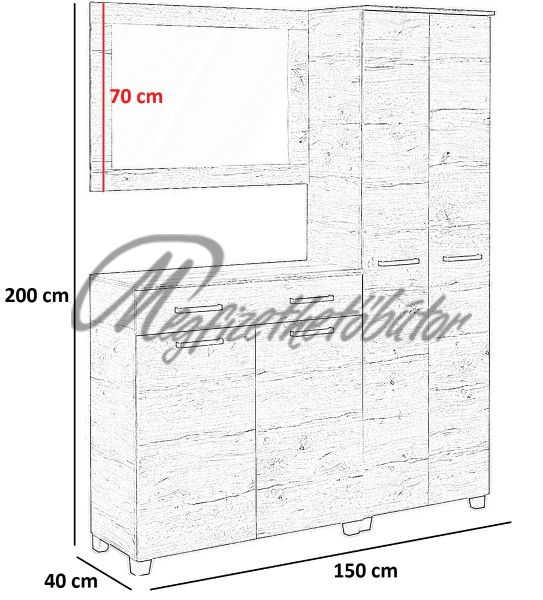 Alfi előszobafal 150 cm IV.