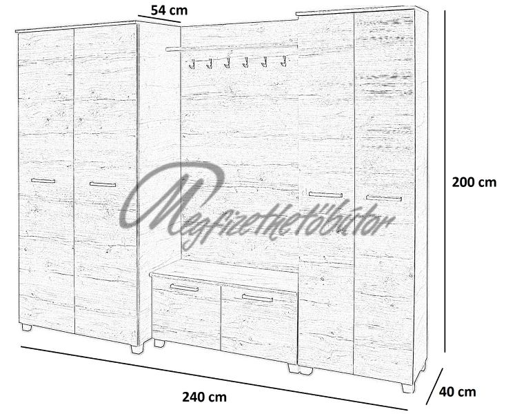 Alfi előszobafal 240 cm III.