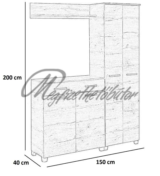 Alfi előszobafal 150 cm V.