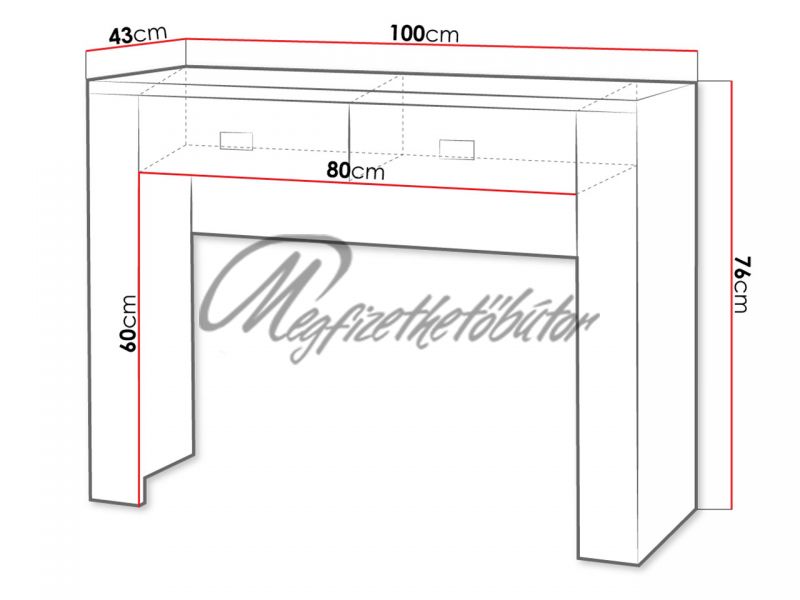 Zyra 16 fésülködőasztal