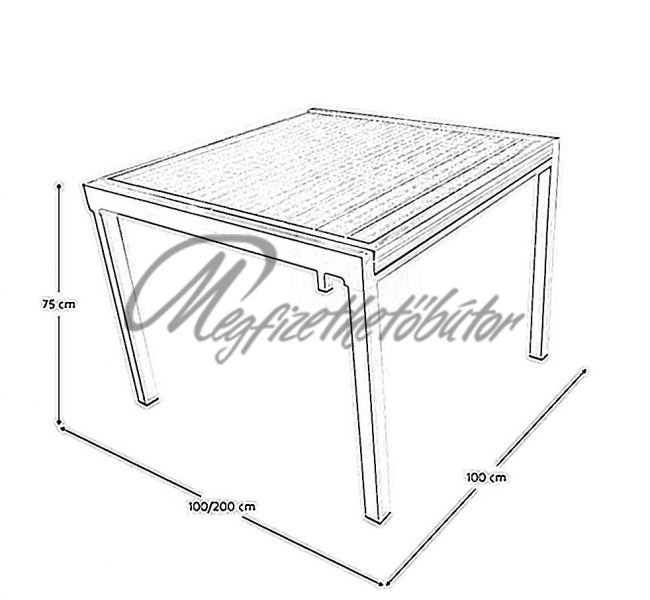 Dorio kerti kihúzható asztal 