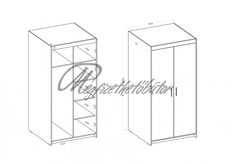 Nirela 2DL moduláris gardrób