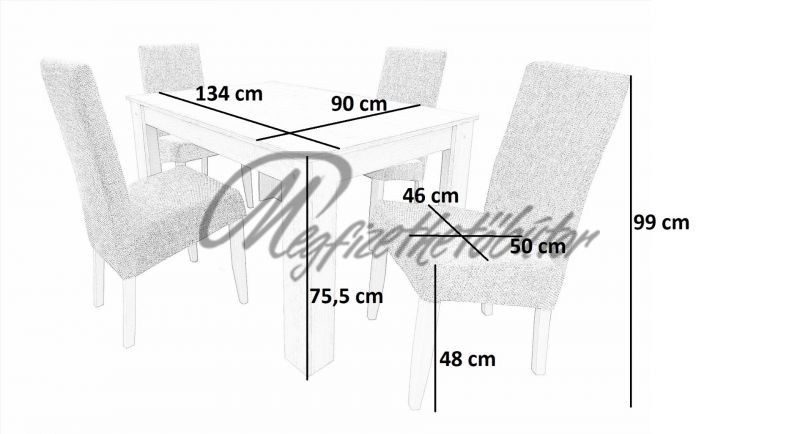 Berta étkező Félix asztallal (6 + 2 személyes)