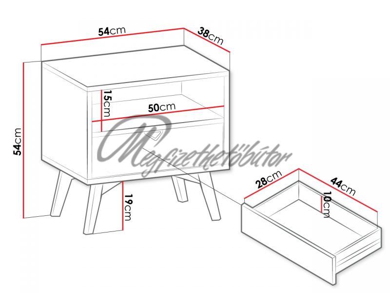 Rente éjjeliszekrény