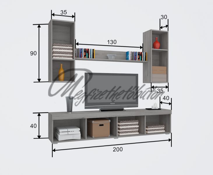 Kevin 200 cm szekrénysor 