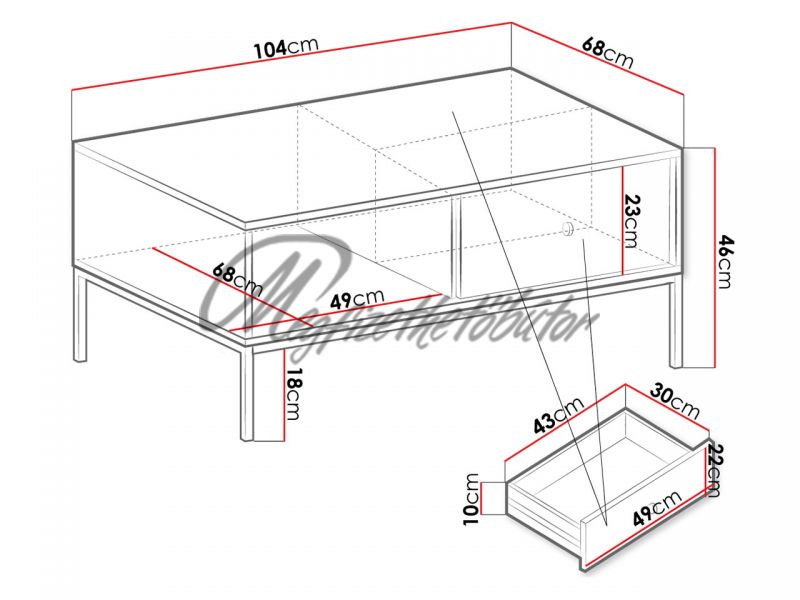 Astra dohányzóasztal