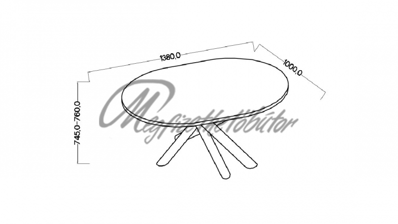 Blok II. étkezőasztal