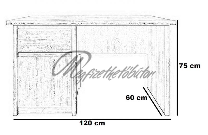 Norty Typ 12 számítógépasztal