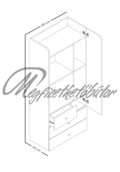 Naira könyvespolc 80