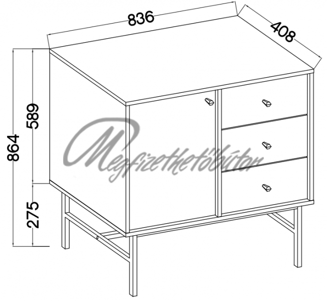 Brenel 2-1F 3S komód