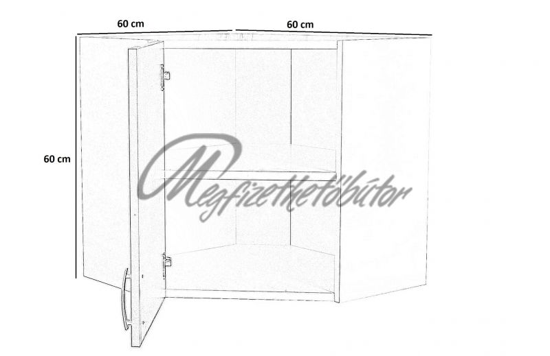 Vario konyha felső sarok elem (FSB60)