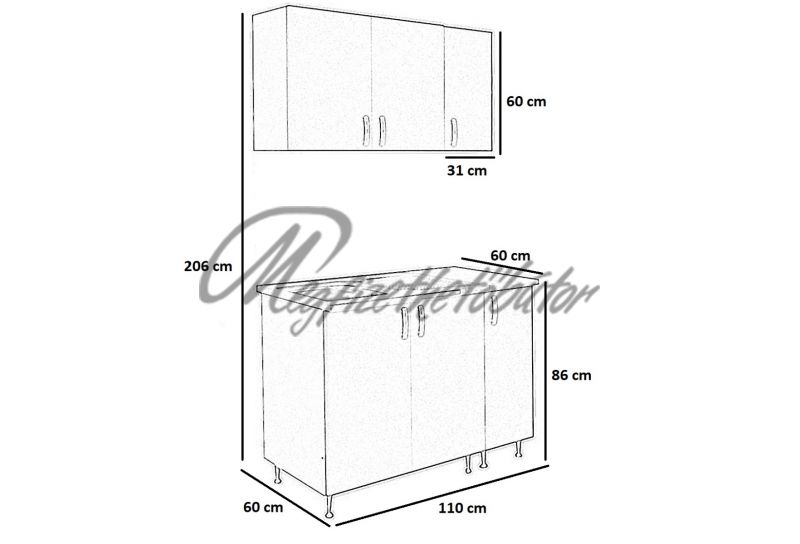 Vario konyha 110 cm + ajándék vízzáróval