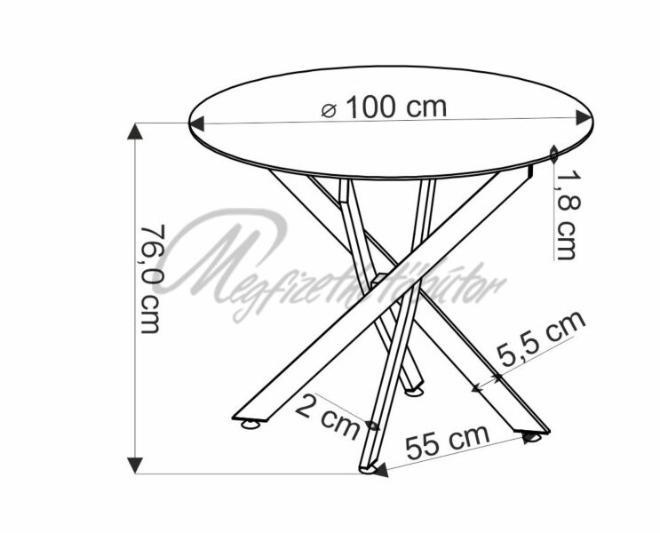 K525 étkező Edgar asztallal (4 személyes)