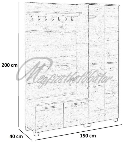 Alfi előszobafal 150 cm VI.