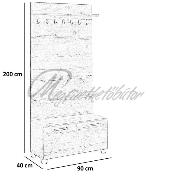 Akciós Alfi előszobafal 90 cm I.