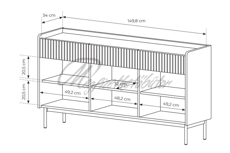 Milian 153 3D3S komód