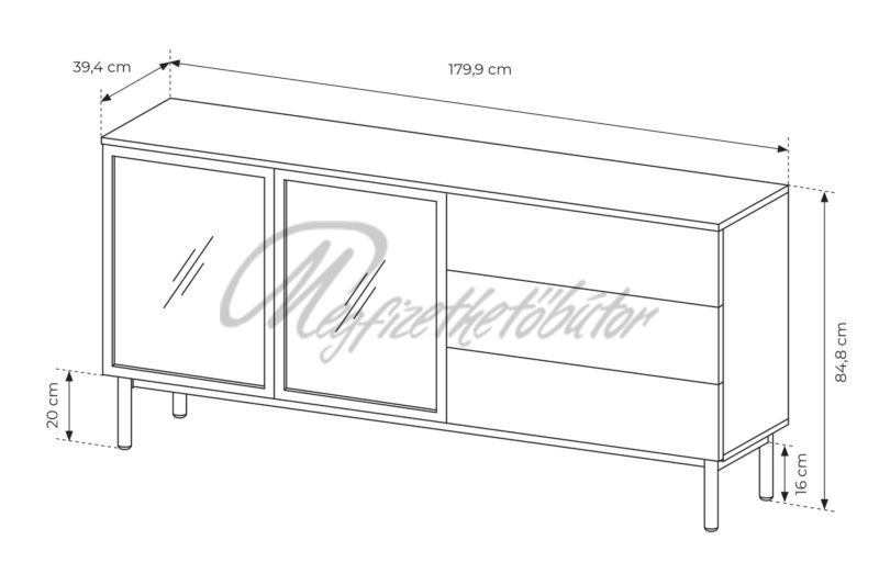 Delano 180 2D3S komód