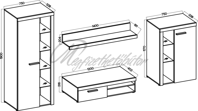 Akciós Donna szekrénysor I. Akciós Donna szekrénysor I.