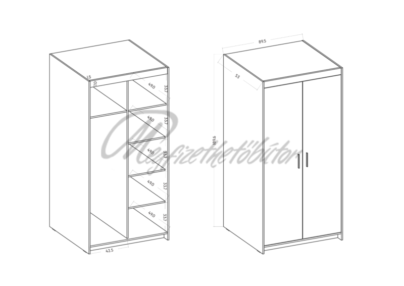 Nirela 2DL moduláris gardrób