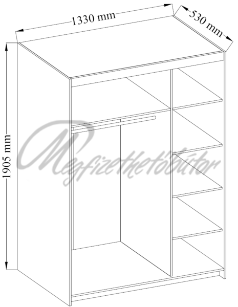 Edina gardrób 3D - LUSTRO 133