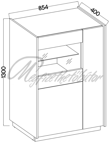 Abilen 3D vitrines komód