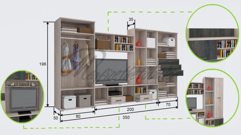 Next-M szekrénysor 350 cm