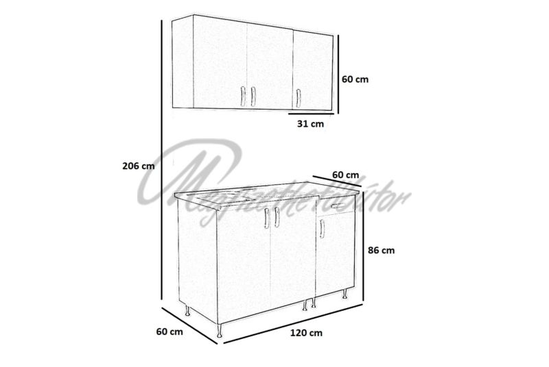 Vario konyha 120 cm