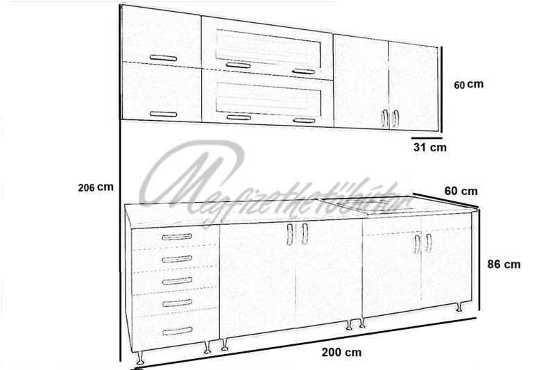 Vario konyha 200 cm VII.